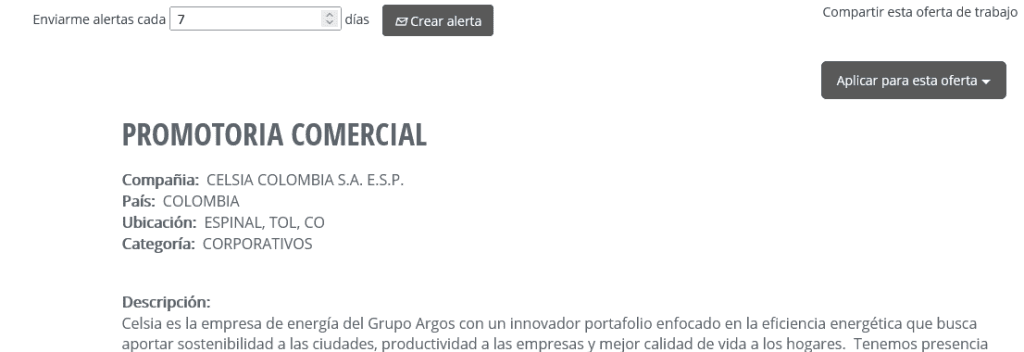 Convocatorias de trabajo , ejemplo de trabajo, promotora comercial, dineropia