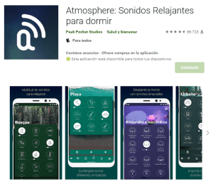 captura de pantalla app atmosphere