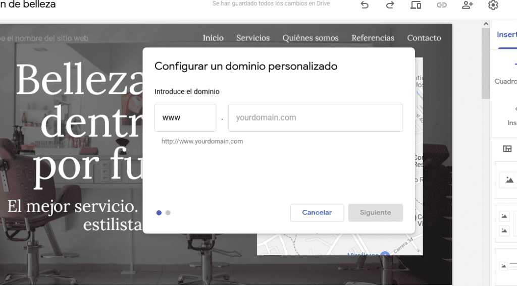 dominio web propio para google sites