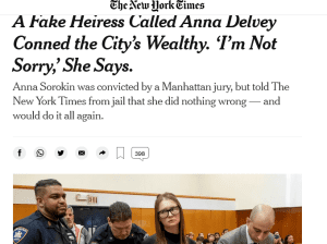 titular new yor times Anna delvey