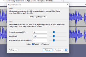 reduccion de ruidos en audacity, guia para mejorar un archivo de voz con audacity