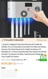 Soporte de cepillos de dientes con precio de temu
